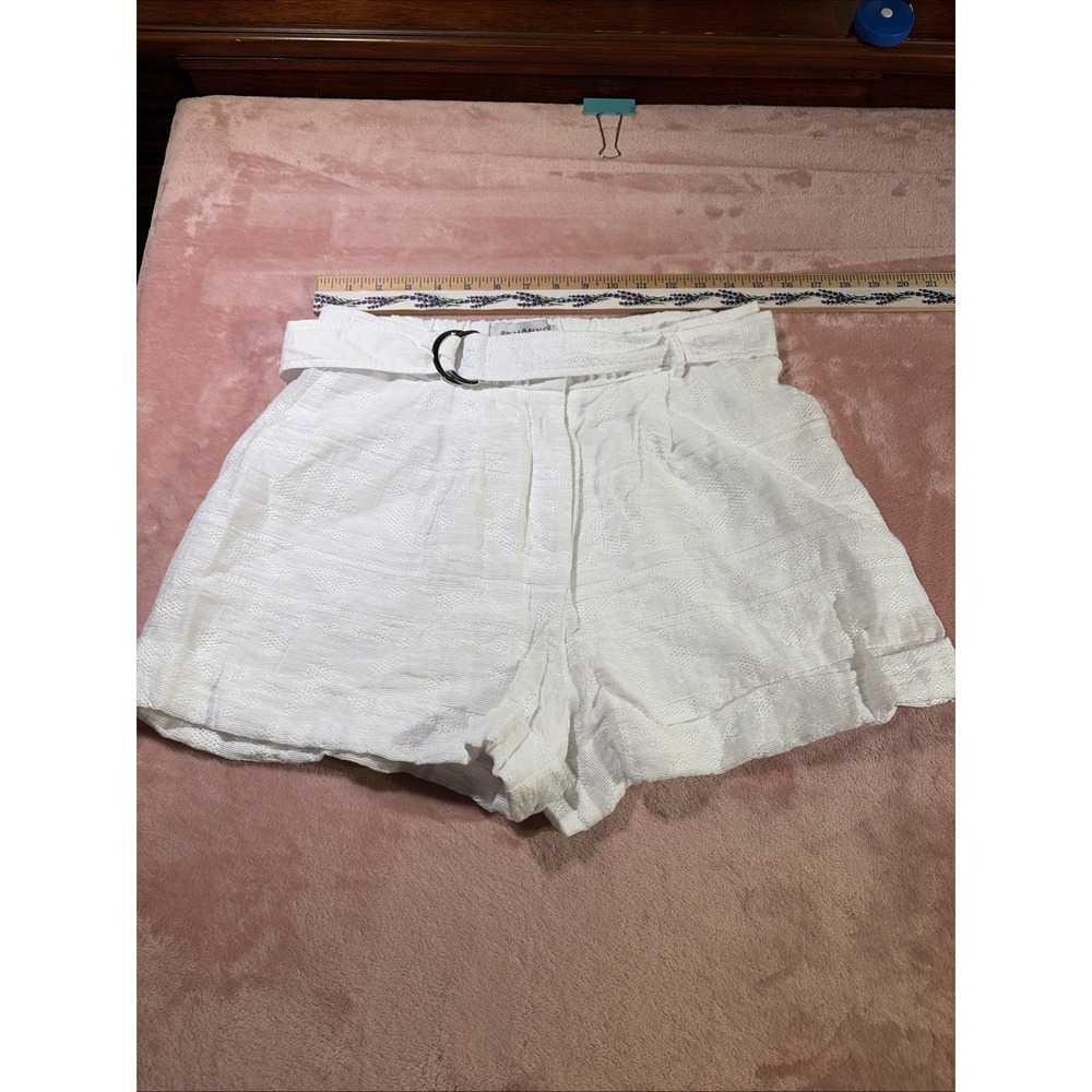 Ermanno‎ Firenze Lined White Jacquard Geometric Shorts Sz Large. EU 44